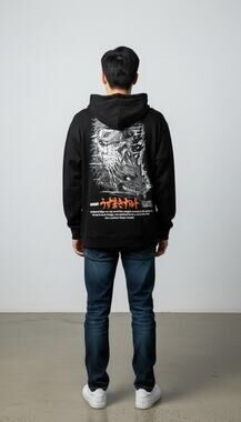 PRIMITIVE x NARUTO Beast Hood - Hooded Pullover Sweater Mens size Large in Black